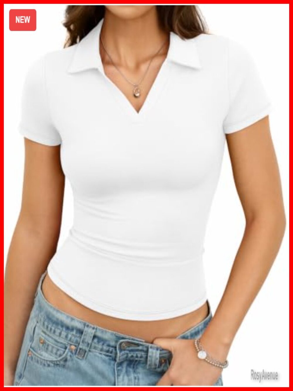 Womens Cotton Stretch Polo Shirt Short Sleeve Fitted Business Casual Top